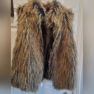 Fabulous Furs Faux Fur Vest in Brown and Black